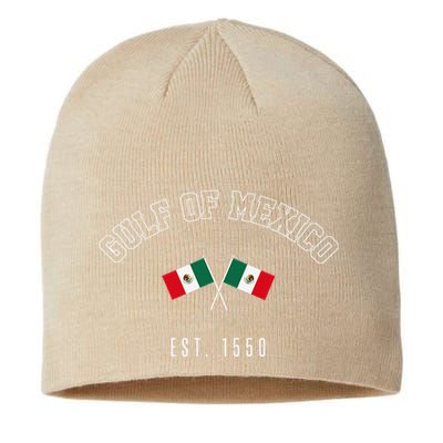 Retro Gulf Of Mexico Est. 1550 Mexican Flag Gulf Forever Sustainable Beanie