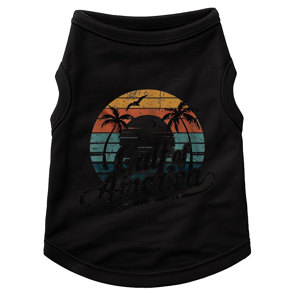 Retro Gulf Of Usa America 2025 American Flag Gulf Mexico Doggie Tank