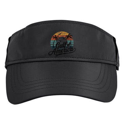 Retro Gulf Of Usa America 2025 American Flag Gulf Mexico Adult Drive Performance Visor