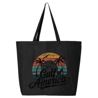 Retro Gulf Of Usa America 2025 American Flag Gulf Mexico 25L Jumbo Tote