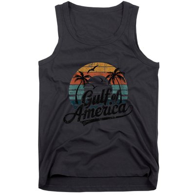 Retro Gulf Of Usa America 2025 American Flag Gulf Mexico Tank Top