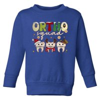 Retro Groovy Ortho Squad Christmas Orthodontist Dentist Gift Toddler Sweatshirt