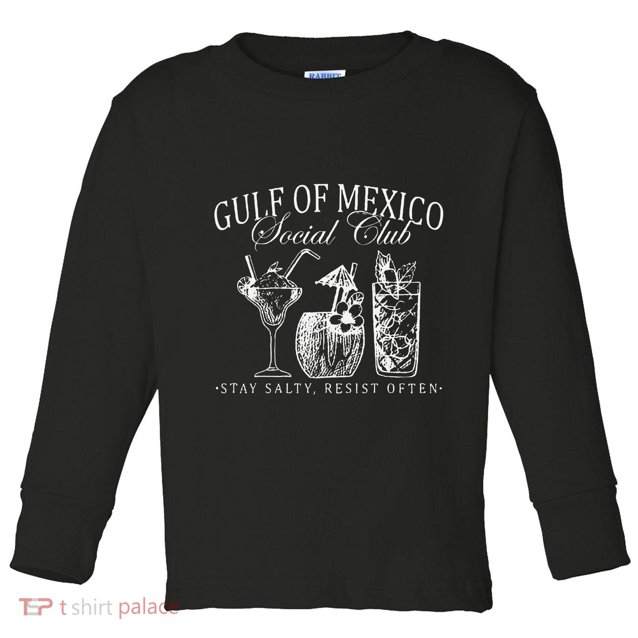 Retro Gulf Of Mexico Social Club Progressive Liberal Toddler Long Sleeve Shirt