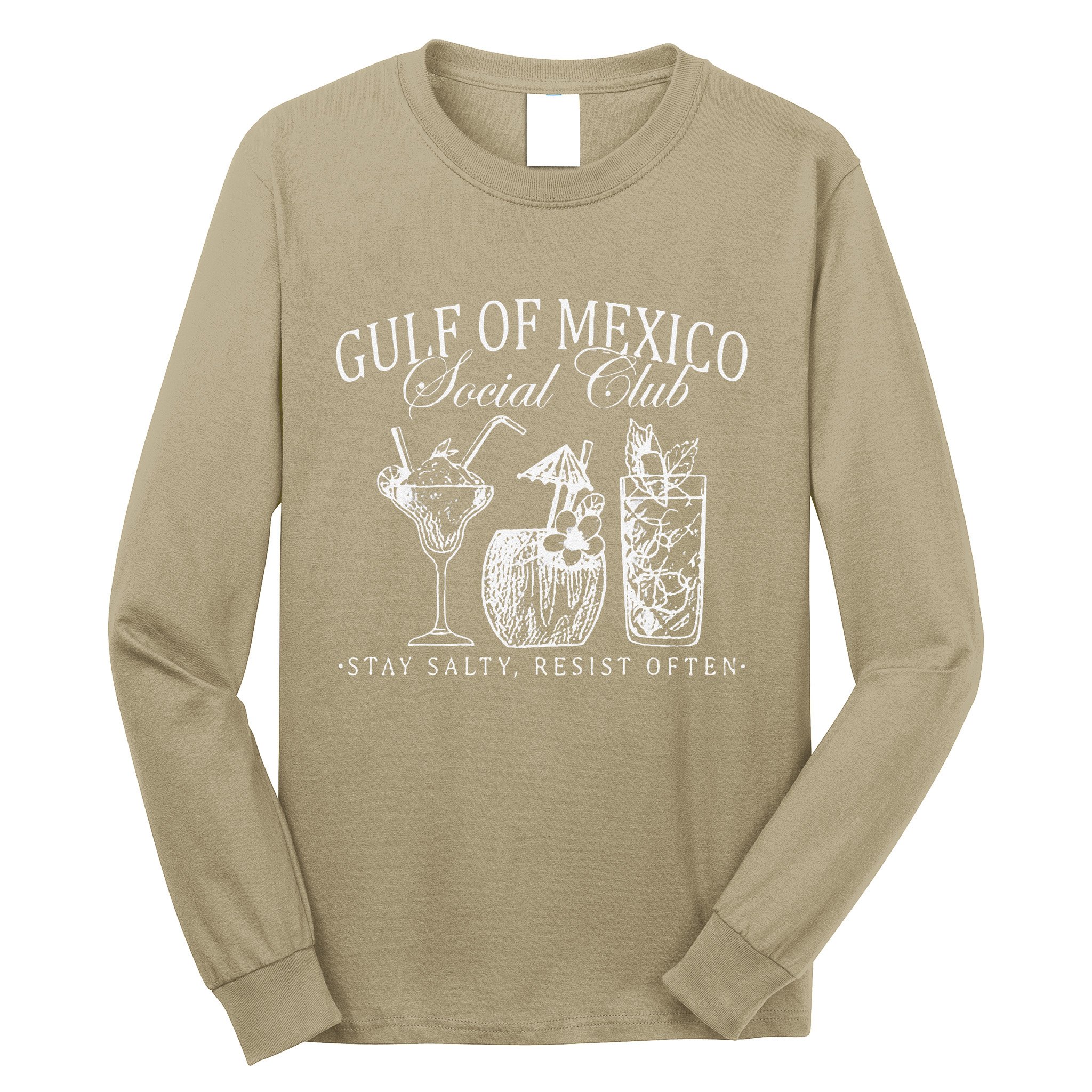 Retro Gulf Of Mexico Social Club Progressive Liberal Long Sleeve Shirt