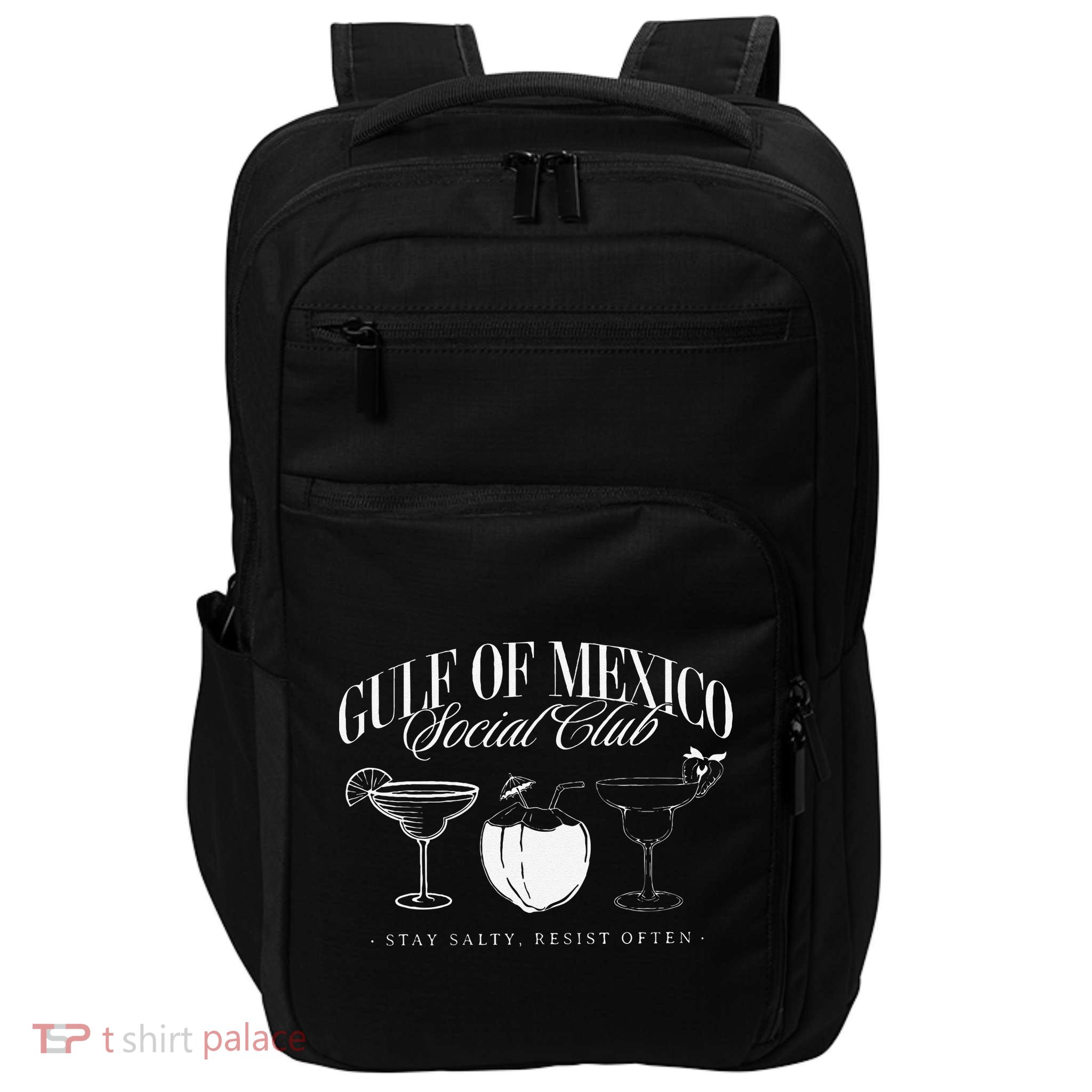 Retro Gulf Of Mexico Social Club Progressive Liberal Gift Impact Tech Backpack