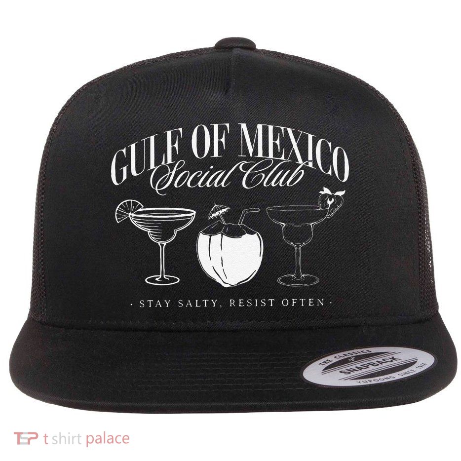 Retro Gulf Of Mexico Social Club Progressive Liberal Gift Flatbill Hat