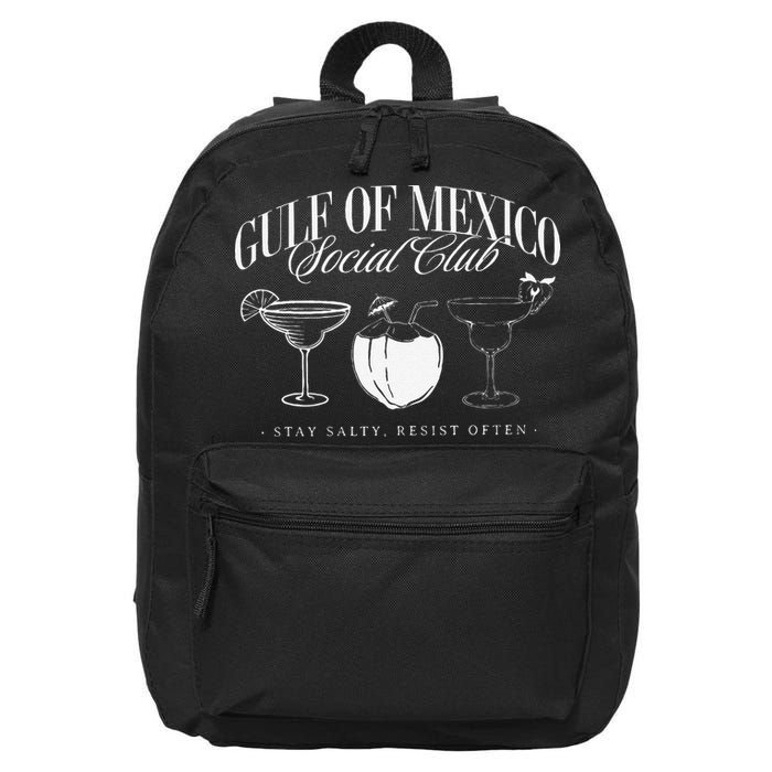 Retro Gulf Of Mexico Social Club Progressive Liberal Gift 16 in Basic Backpack