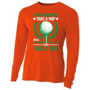 Real Grandpas Play Golf Then Take A Nap Great Gift Cooling Performance Long Sleeve Crew