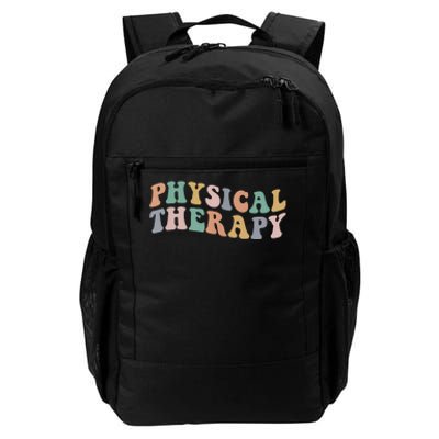 Retro Groovy Physical Therapy Funny Physical Therapist Pt Daily Commute Backpack