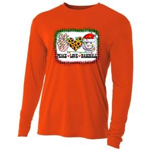 Retro Groovy Peace Love Baseball Christmas Lights Xmas Cool Gift Cooling Performance Long Sleeve Crew