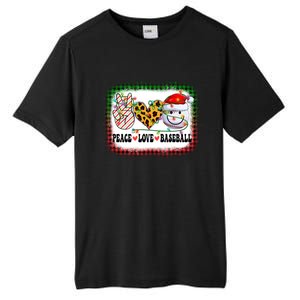 Retro Groovy Peace Love Baseball Christmas Lights Xmas Cool Gift Tall Fusion ChromaSoft Performance T-Shirt