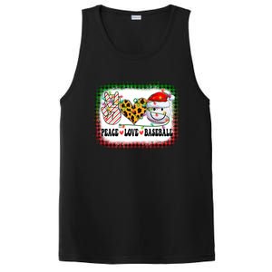 Retro Groovy Peace Love Baseball Christmas Lights Xmas Cool Gift PosiCharge Competitor Tank