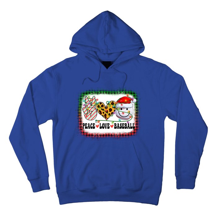 Retro Groovy Peace Love Baseball Christmas Lights Xmas Cool Gift Hoodie