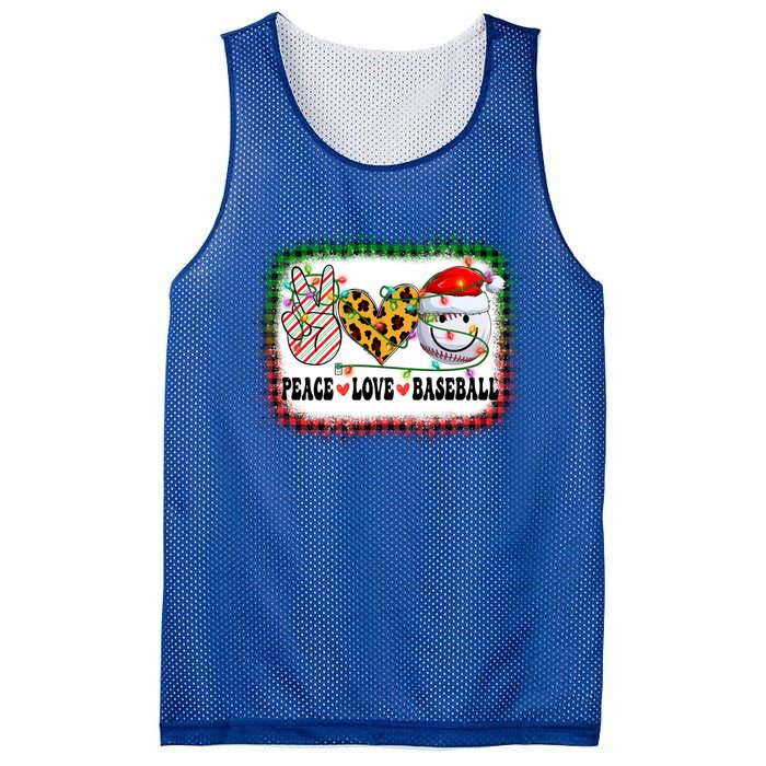 Retro Groovy Peace Love Baseball Christmas Lights Xmas Cool Gift Mesh Reversible Basketball Jersey Tank