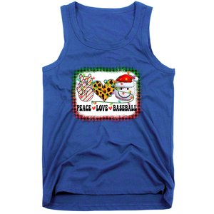 Retro Groovy Peace Love Baseball Christmas Lights Xmas Cool Gift Tank Top