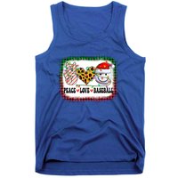 Retro Groovy Peace Love Baseball Christmas Lights Xmas Cool Gift Tank Top