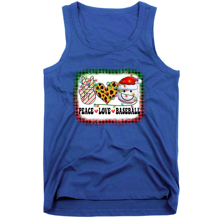 Retro Groovy Peace Love Baseball Christmas Lights Xmas Cool Gift Tank Top