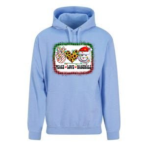 Retro Groovy Peace Love Baseball Christmas Lights Xmas Cool Gift Unisex Surf Hoodie