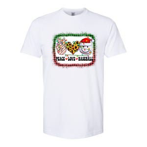 Retro Groovy Peace Love Baseball Christmas Lights Xmas Cool Gift Softstyle CVC T-Shirt