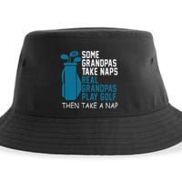Real Grandpas Play Golf Then Take A Nap Grandfather Gift Sustainable Bucket Hat