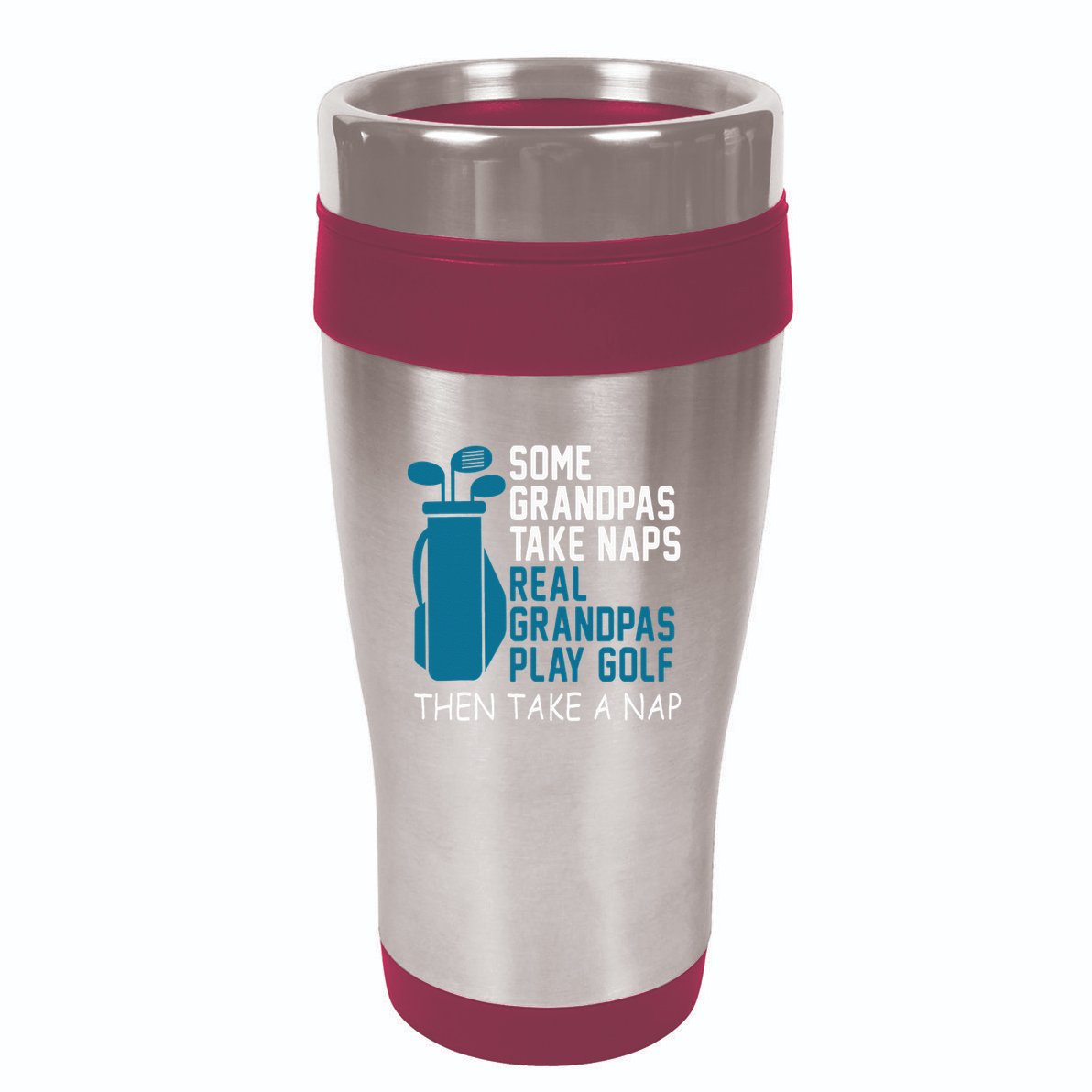 Real Grandpas Play Golf Then Take A Nap Grandfather Gift 16oz Travel Tumbler