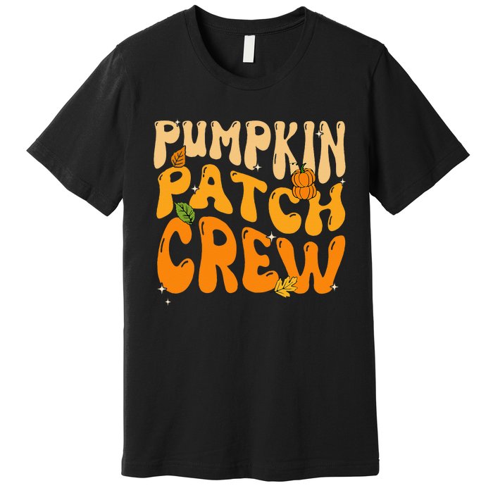 Retro Groovy Pumpkin Patch Crew Thanksgiving Fall Autumn Premium T-Shirt