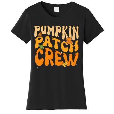 Retro Groovy Pumpkin Patch Crew Thanksgiving Fall Autumn Women's T-Shirt