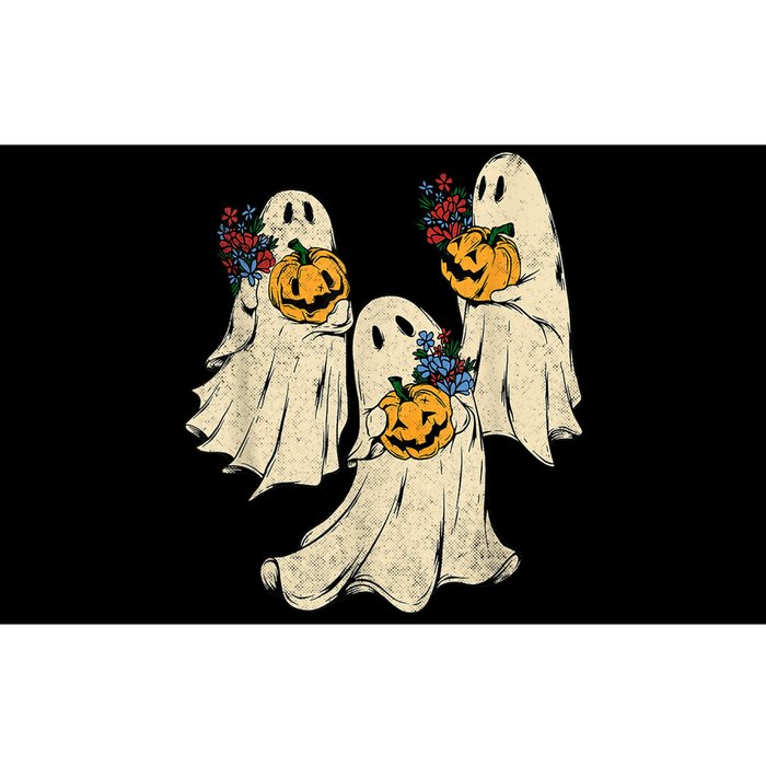 Retro Groovy Pumpkin Ghost Costume Halloween Floral Ghosts Bumper Sticker