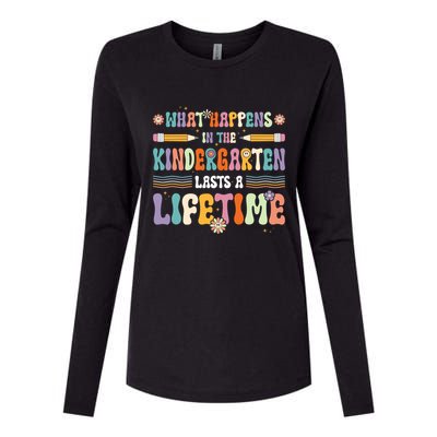 Retro Groovy Preschool Kindergarten Teacher Great Gift Womens Cotton Relaxed Long Sleeve T-Shirt