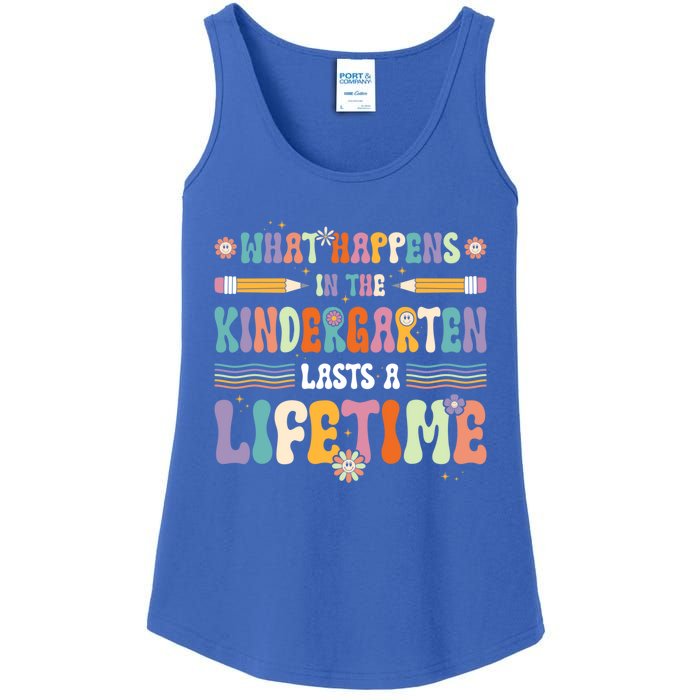 Retro Groovy Preschool Kindergarten Teacher Great Gift Ladies Essential Tank