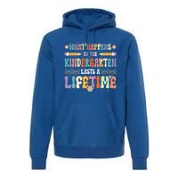 Retro Groovy Preschool Kindergarten Teacher Great Gift Premium Hoodie