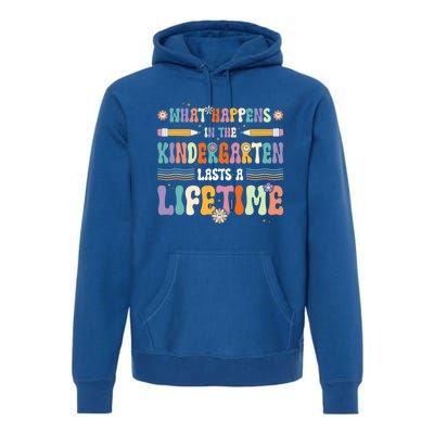 Retro Groovy Preschool Kindergarten Teacher Great Gift Premium Hoodie