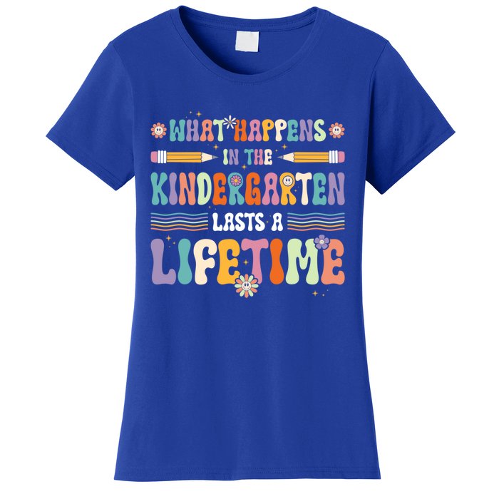 Retro Groovy Preschool Kindergarten Teacher Great Gift Women's T-Shirt