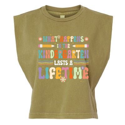 Retro Groovy Preschool Kindergarten Teacher Great Gift Garment-Dyed Women's Muscle Tee