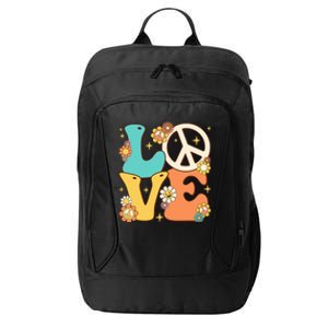 Retro Groovy Peace Sign Love 60s 70s Costume Hippie Theme City Backpack