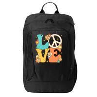 Retro Groovy Peace Sign Love 60s 70s Costume Hippie Theme City Backpack