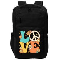 Retro Groovy Peace Sign Love 60s 70s Costume Hippie Theme Impact Tech Backpack