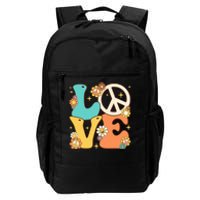 Retro Groovy Peace Sign Love 60s 70s Costume Hippie Theme Daily Commute Backpack