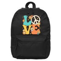 Retro Groovy Peace Sign Love 60s 70s Costume Hippie Theme 16 in Basic Backpack