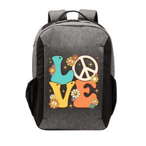 Retro Groovy Peace Sign Love 60s 70s Costume Hippie Theme Vector Backpack