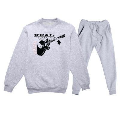 Real Grandpas Play Guitar Custom Funny Premium Crewneck Sweatsuit Set