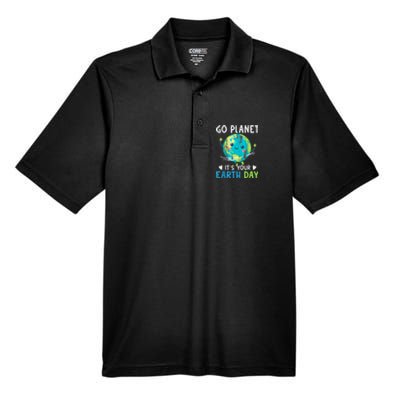 Retro Go Planet It's Your Earth Day Men's Origin Performance Pique Polo