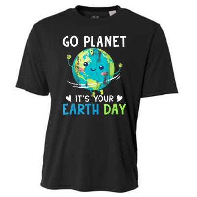 Retro Go Planet It's Your Earth Day Cooling Performance Crew T-Shirt