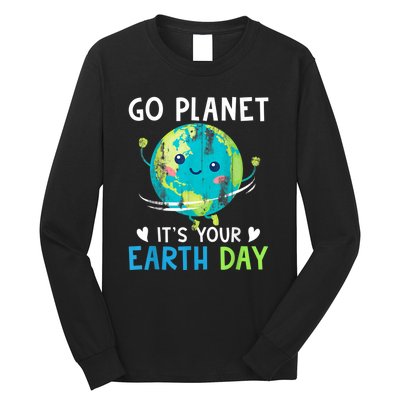 Retro Go Planet It's Your Earth Day Long Sleeve Shirt