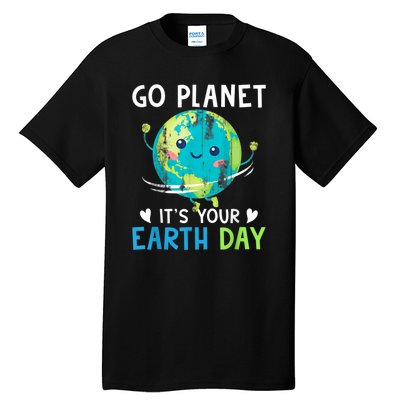 Retro Go Planet It's Your Earth Day Tall T-Shirt