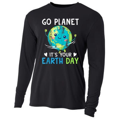 Retro Go Planet It's Your Earth Day Cooling Performance Long Sleeve Crew