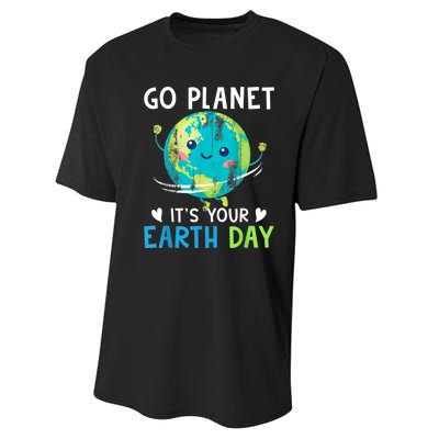 Retro Go Planet It's Your Earth Day Performance Sprint T-Shirt