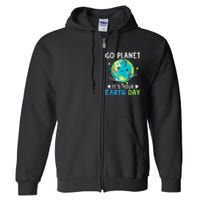 Retro Go Planet It's Your Earth Day Full Zip Hoodie