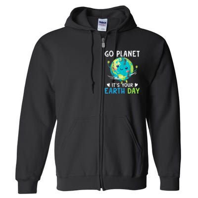 Retro Go Planet It's Your Earth Day Full Zip Hoodie