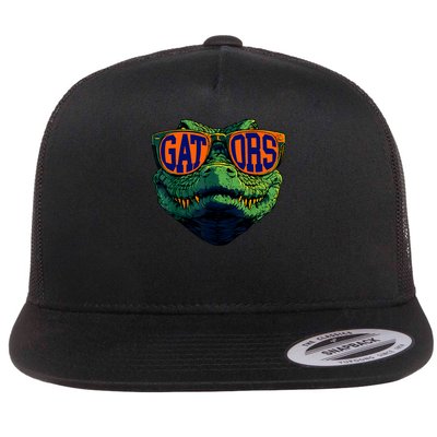Retro Gators Personalized Name Apparel Style Flat Bill Trucker Hat